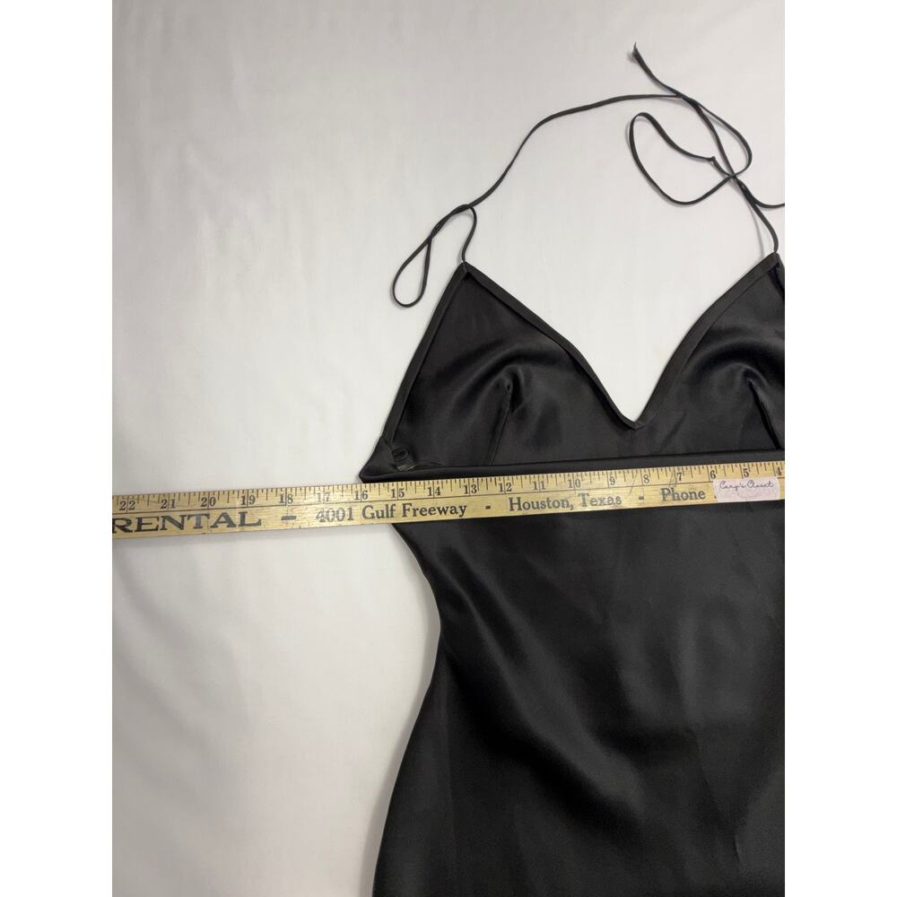 Mimii London Black satin halter maxi dress Sz XS back straps - Picture 9 of 10